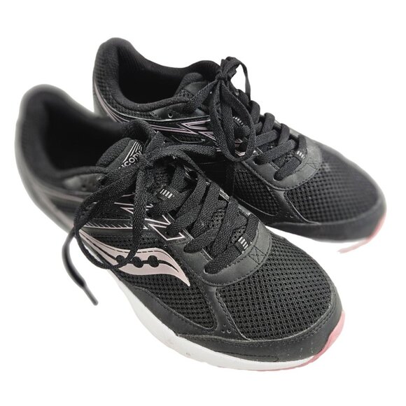 Saucony Womens Cohesion 14 Running Shoes Size 7 Black Pink Mesh Synthetic - Picture 1 of 9
